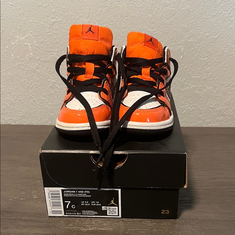 Jordan 1 Mid (Kids) - starfish/Black-White-Sail